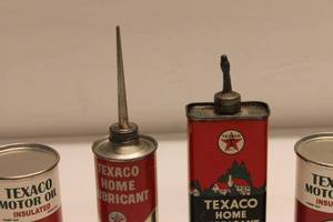 lot 100 image: Vintage Texaco Motor Oil and Home Lubricant Cans Lot
