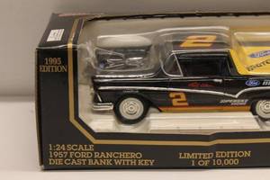 lot 241 image: 1995 Limited Edition 124 Scale Ford Ranchero Die Cast Bank with Key