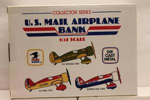 lot 245 image: Collector Series U.S. Mail Airplane Die Cast Metal Banks - 3 Piece Lot