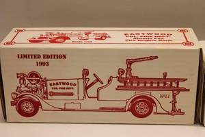 lot 278 image: Limited Edition Die-Cast Replica Vehicles Lot 1938 Chevrolet Panel Truck and 1993 Eastwood Fire Engine Bank