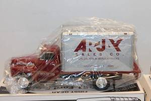 lot 314 image: Set of 2 Die-Cast 1951 Ford F-6 Dry Goods Vans - ARJX Sales Co. & Bekins Van & Storage