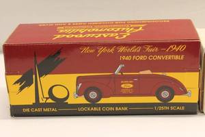lot 339 image: Set of 2 Die-Cast Collectible Cars - 1940 Ford Convertible and Pete & Jakes Hot Rod Shop