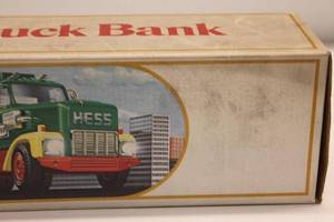 lot 370 image: Vintage Hess Toy Truck Bank - Original Box