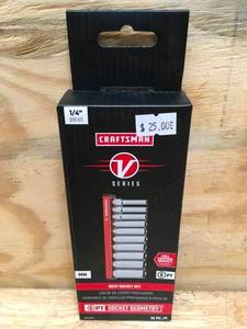 lot 63 image: New Craftsman V-Series Socket Set, Deep MM, 14 Inch Drive, 10 Piece Model # CMMT17515V 0727248