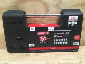 lot 95 image: Craftsman V-Series Shallow SAE 38 Inch 18 Piece Socket Set Model # CMMT45752V 07292425
