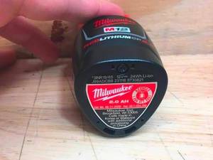 lot 16 image: Lot of 2 - Milwaukee M12 Red Lithium 2Ah Battery Model # 44-11-2420