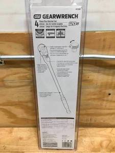 lot 32 image: GEARWRENCH Flex Head Teardrop Ratchet 4 Piece Set (Retail $199.95) 072524105.39