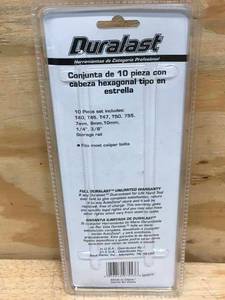 lot 85 image: Duralast 10 piece hex and star bit set Model # 70-062