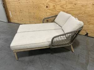 lot 71 image: ALLEN  ROTH Wicker Outdoor Loveseat