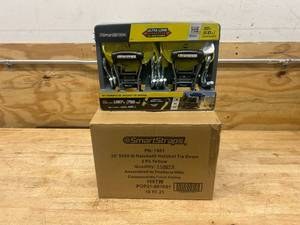 lot 40 image: SMARTSTRAPS Case of 3- Commercial-Grade RatchetX J-Hook Tie-Downs, 14ft. x 1 12in., 2 Pack, 5,000-Lb. Breaking Strength