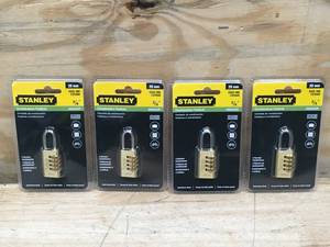 lot 126 image: Lot of 4 - Stanley 34 Combination Padlocks