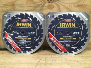 lot 129 image: Lot of 2 - Irwin 7-14 Circular Saw Blades