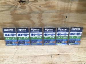 lot 132 image: Lot of 6 - Tapcon 14x1-34 Phillips Head 25 Pack Model # PF4-134P25
