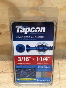 lot 133 image: Lot of 6 - Tapcon 316x1-14 Phillips Head 25 Packs Model # 24250