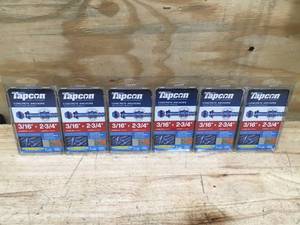 lot 134 image: Lot of 6 - Tapcon 316x2-34 Hex Head 25 Packs Model # HW3-234P25