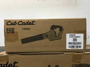 lot 1 image: New Cub Cadet Combo Lot Of 4  lawn tools WITH battery and charger - CS16E CORDLESS 60V MAX CHAINSAW ,LB600E 60V CORDLESS LEAF BLOWER, HT24E CORDLESS 60 VOLT MAX HEDGE TRIMMER And ST15E CORDLESS 60 VOLT MAX STRING TRIMMER