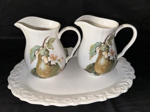Two Vintage Lenox Spring Harvest Milk JugWater Pitchers