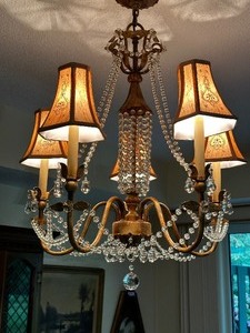 Minka Lavery 5 Arm Chandelier with Glass Beads Measuring 33 Inches