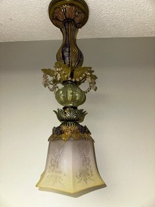 Vintage Ornate Light Fixture Chandelier Measuring 20 Inches
