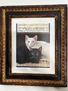 Ebony and Ivory Cat Print Numbered 115 Out Of 950 By CatmanDrew Drew Stroubel Measuring 16.5 Inches X 19.5 Inches