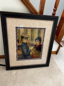 At the Flower Market by Cherry Jeffe Hulda Three Women Print Framed Measuring 20.5 Inches X 24 Inches