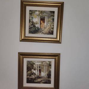 Gold Framed Art Measuring 14 Inches X 14 Inches
