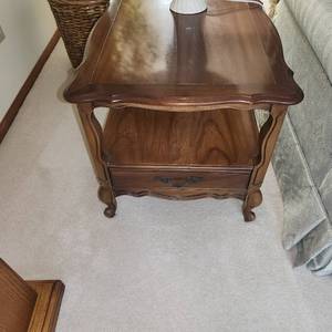 Solid Wood End Table Measuring 22 Inches Wide x  28 Inches Deep x  20.5 Inches Tall