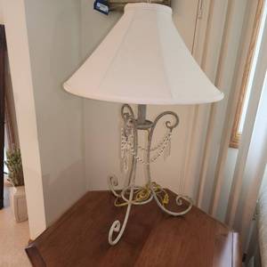 Metal Base Accent Table Lamp Measuring 28 Inches Tall with an 18 Inch Diameter Shade