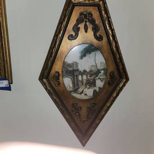 Vintage Framed Goodman-Dean-Scott Print Measuring 15 Inches Wide By 27 Inches Tall In Unique Frame