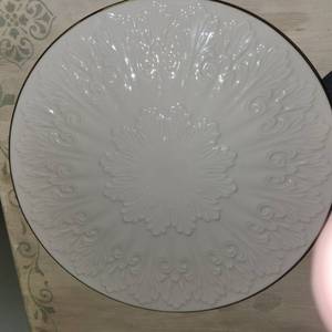 Vintage Lenox Chateau Collection 12.5 Inches Ivory Gold Trim Round Serving Platter  Cake Plate EUC