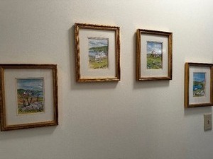 Four Watercolors of Irish Landscape  Each Measuring 9 Inches X 11 Inches In Gold Frames