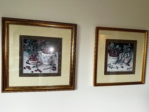 Two Framed Prints of Fruit - One Measuring 22.5 Inch square and the other 24 inch square