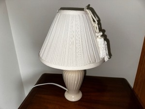 Small Ivory Colored Table Lamp Measuring 15 Inches Tall