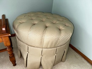 Ethan Allen Coco Ottoman Tufted Stool