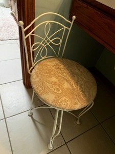 Vintage White Metal Steel Framed Chair