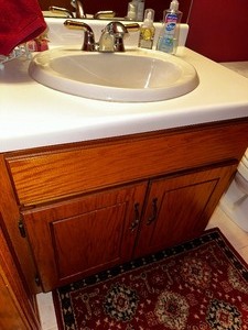 Bathroom Vanity Cabinet, Countertop, Sink and Faucet - Buyer to Remove