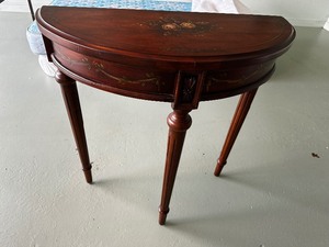 Ethan Allen Half Moon Solid Wood Table