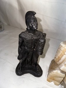 lot 51 image: Stone Bookends And Lava Carved King Kamehameha Figurine