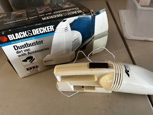 lot 90 image: Black And Decker Dustbuster Dirt Vac With Accessories And Turbo Hand Duster Hand Vac