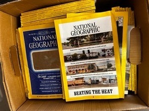lot 103 image: Box Of Vintage National Geographic Magazines