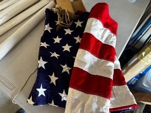 lot 116 image: United States Flag with Pole and Mount