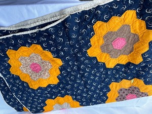 lot 59 image: Vintage Handmade Quilt Measuring Seventy-Two Inches By One Hundred Ten Inches