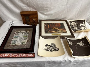 lot 264 image: Variety of Fishing and Cabin Themed Prints