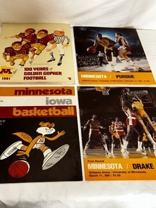 lot 277 image: Vintage Minnesota Programs from Minnesota  Purdue 1981, Minnesota  Drake 1981, Minnesota  Iowa 1975, and 100 Years of Golden Gopher Football Programs