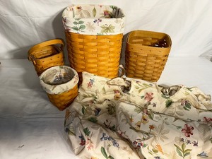 lot 218 image: Variety of Longaberger Baskets with Botanical Fields Liners
