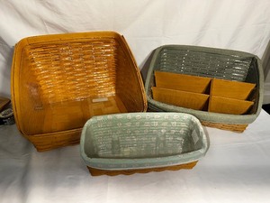 lot 222 image: Three Storage and Organization Longaberger Baskets as seen in photo