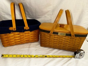 lot 234 image: Two Longaberger Baskets both with Wood Handles
