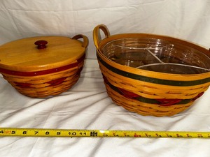 lot 235 image: Two Larger Round Longaberger Baskets as seen in photo