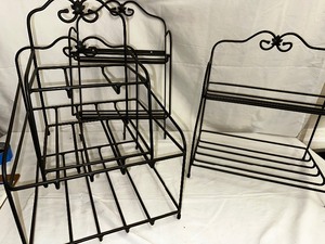 lot 240 image: Four Longaberger Wrought Iron Bakers RacksBasket Holders