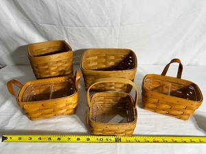lot 200 image: Five Smaller Longaberger Baskets. Three with Liners